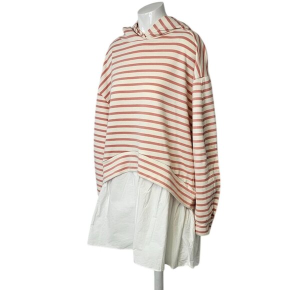 Anthropologie Pilcro Hooded Sweatshirt Twofer Mini Dress, Striped, Size S, NWT - Picture 9 of 9